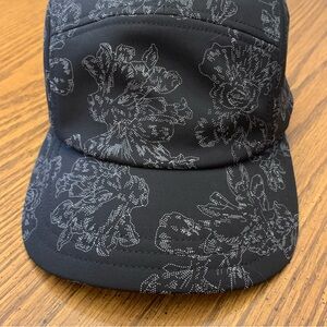 Athleta Black and Gray Floral Baseball Cap Adjustable NWOT
